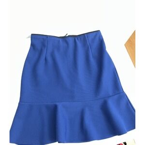 Bisou Bisou Mid Length Blue Flared Skirt Size Medium